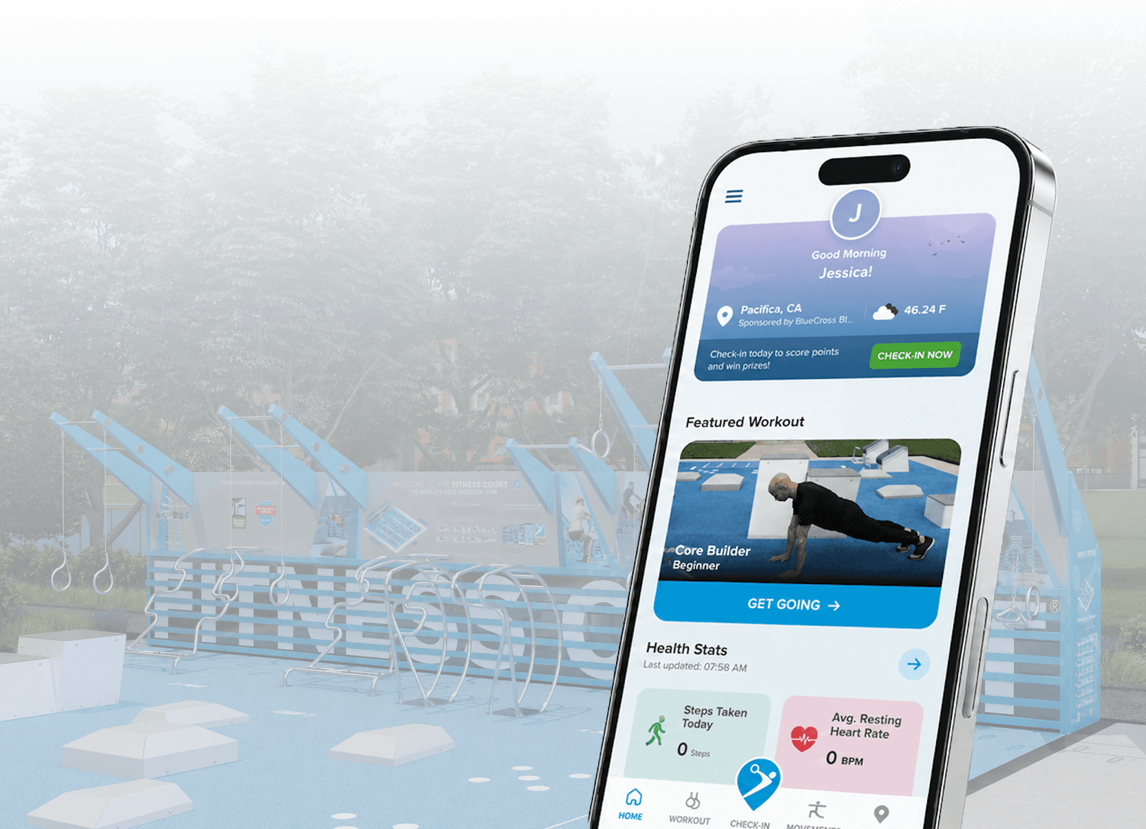 Fitness Court® with the mobile app